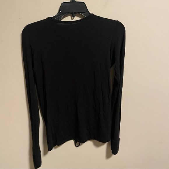 Beach Riot Cara Ruched Long Sleeve Top in Black- Size Small - Picture 7 of 7